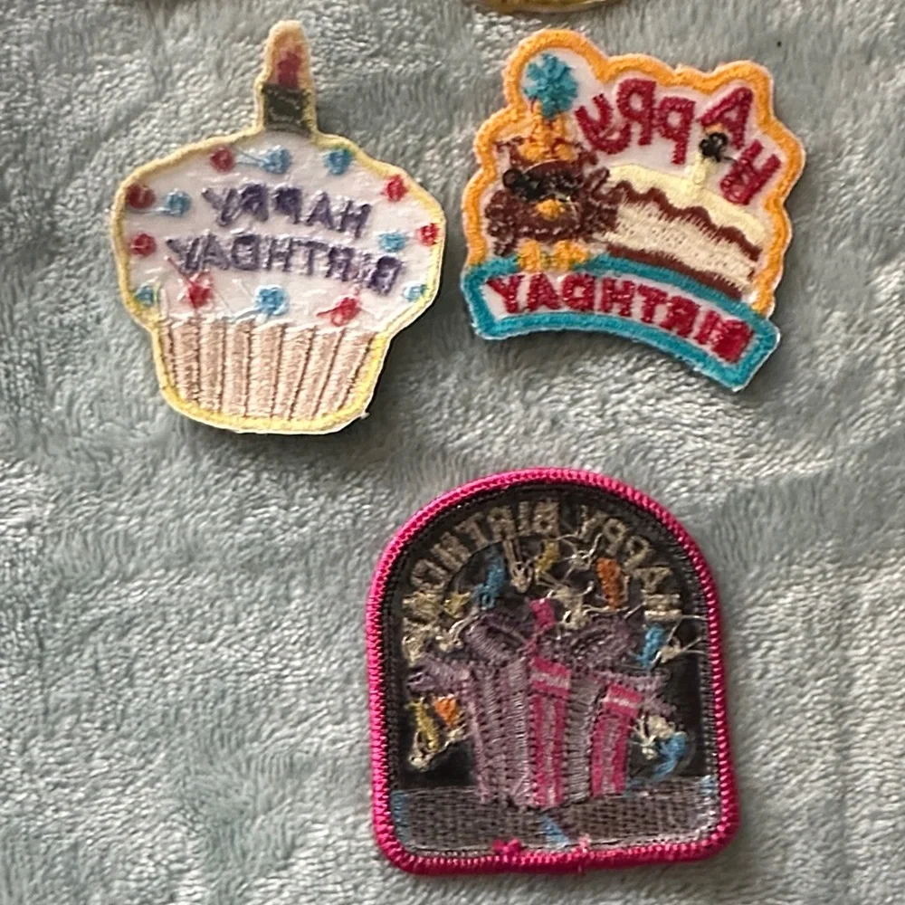 Happy Birthday Embroidered Patch Set of 8 - Multicolor
